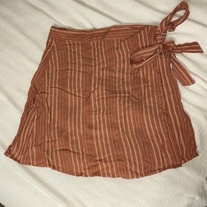American Eagle Orange Striped Wrap Skirt